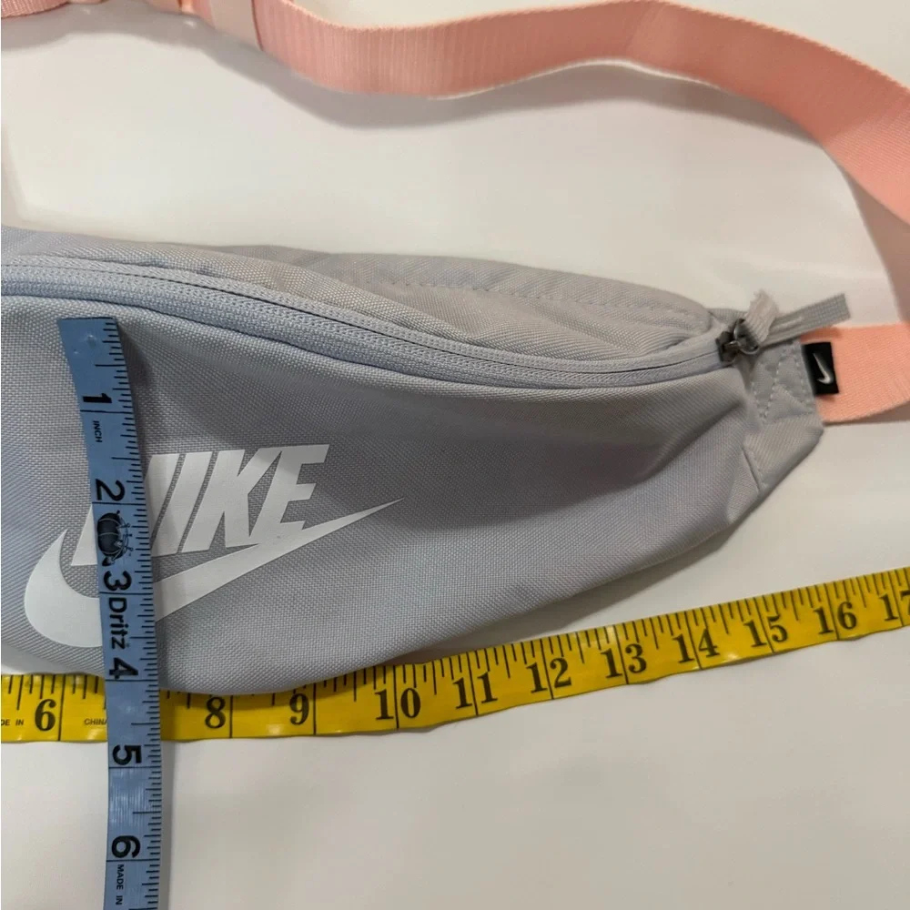 Nike Women’s Light Gray Crossbody Sling Bag with Pink Strap